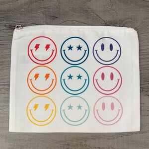Smiley Face Zipper Pouch, Groovy, Retro, Zipper Pouch, Organization